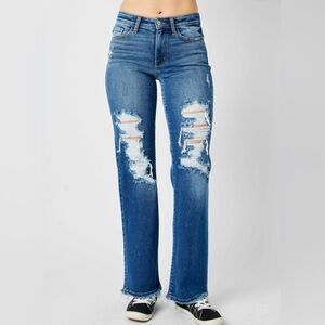 Judy Blue Distressed Dad Jeans